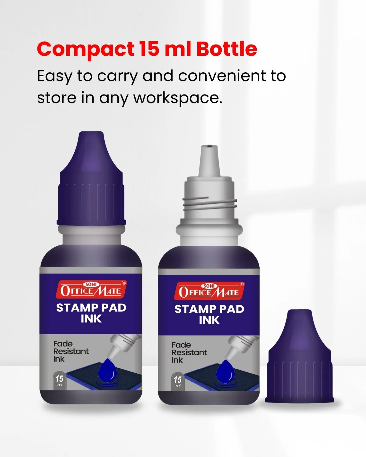 Stamp Pad Refill Ink – 15 ml, Long-Lasting Impressions, Quick-Drying Ink for Any Project