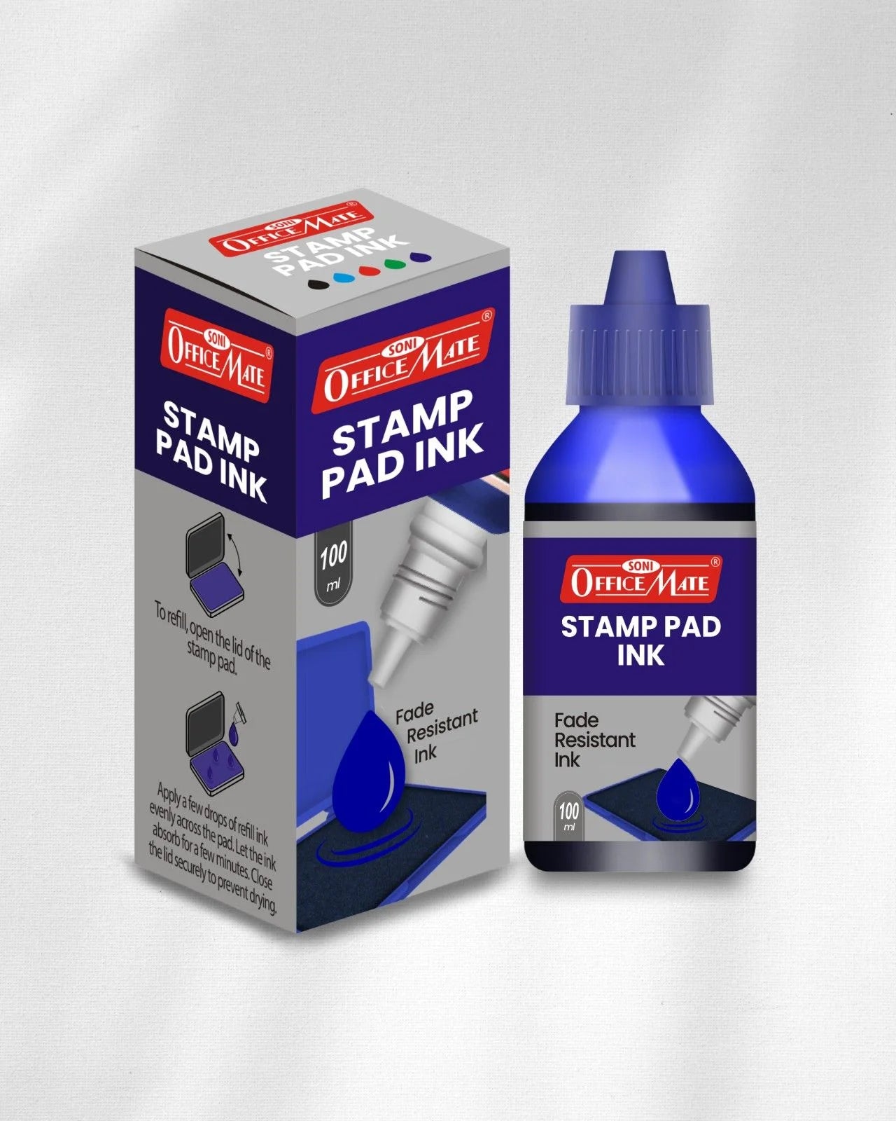 Stamp Pad Refill Ink – 100 ml, Long-Lasting Impressions, Quick-Drying Ink for Any Project
