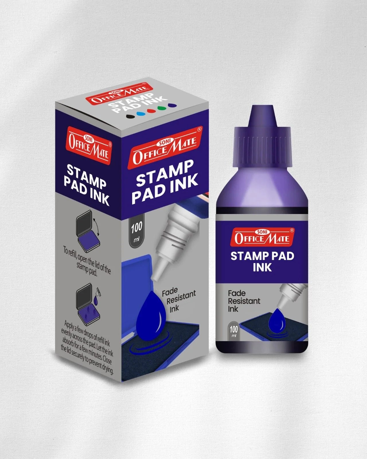 Stamp Pad Refill Ink – 100 ml, Long-Lasting Impressions, Quick-Drying Ink for Any Project