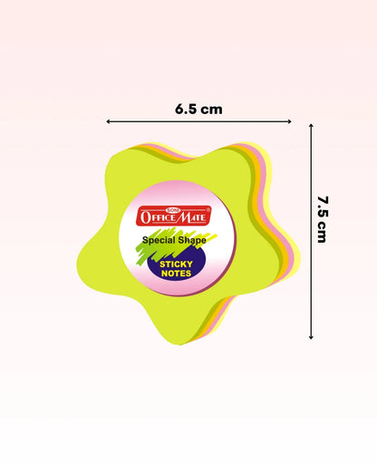 Multi-Shape Fluorescent Sticky Notes – 100 Sheets, Bright and Colourful Designs, Effective Note-Taking & Organizing