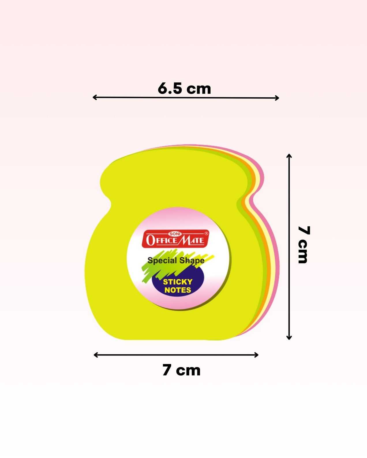 Multi-Shape Fluorescent Sticky Notes – 100 Sheets, Bright and Colourful Designs, Effective Note-Taking & Organizing