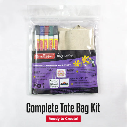 DIY Tote Bag Kit, DIY Art & Craft Kit for Kids, Students & Adults, Safe, Washable & Fun for Home, School, or Gifting