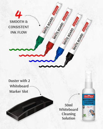 Whiteboard Marker Starter Kit, Clean & Bold Writing, Easy Maintenance