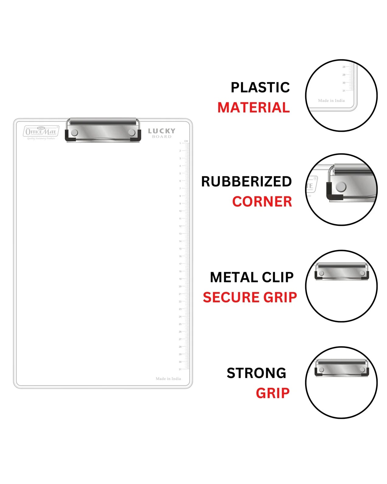 Topper’s Clear Exam Board (1pcs), Ultra Light, Sleek Design