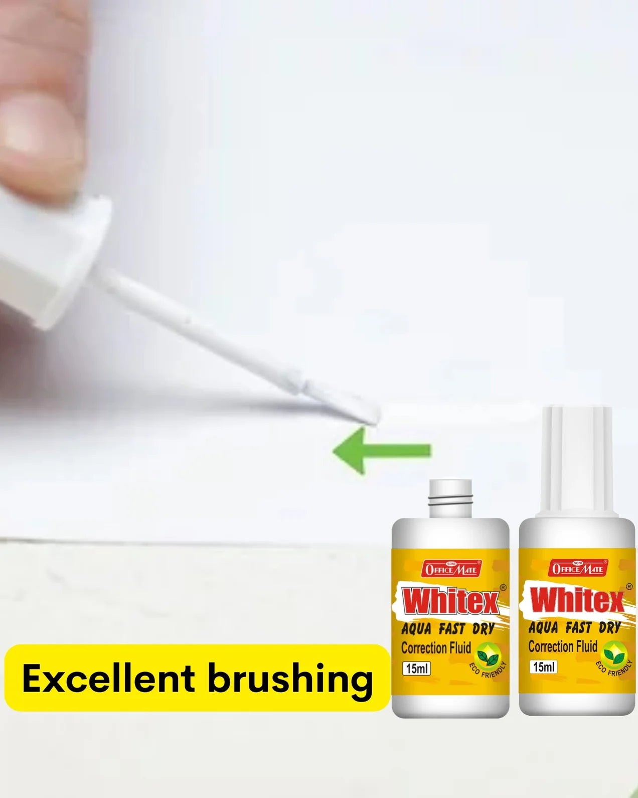 Whitex Correction Fluid (15ml) – Pack of 2, Instant Drying, Eco-Friendly