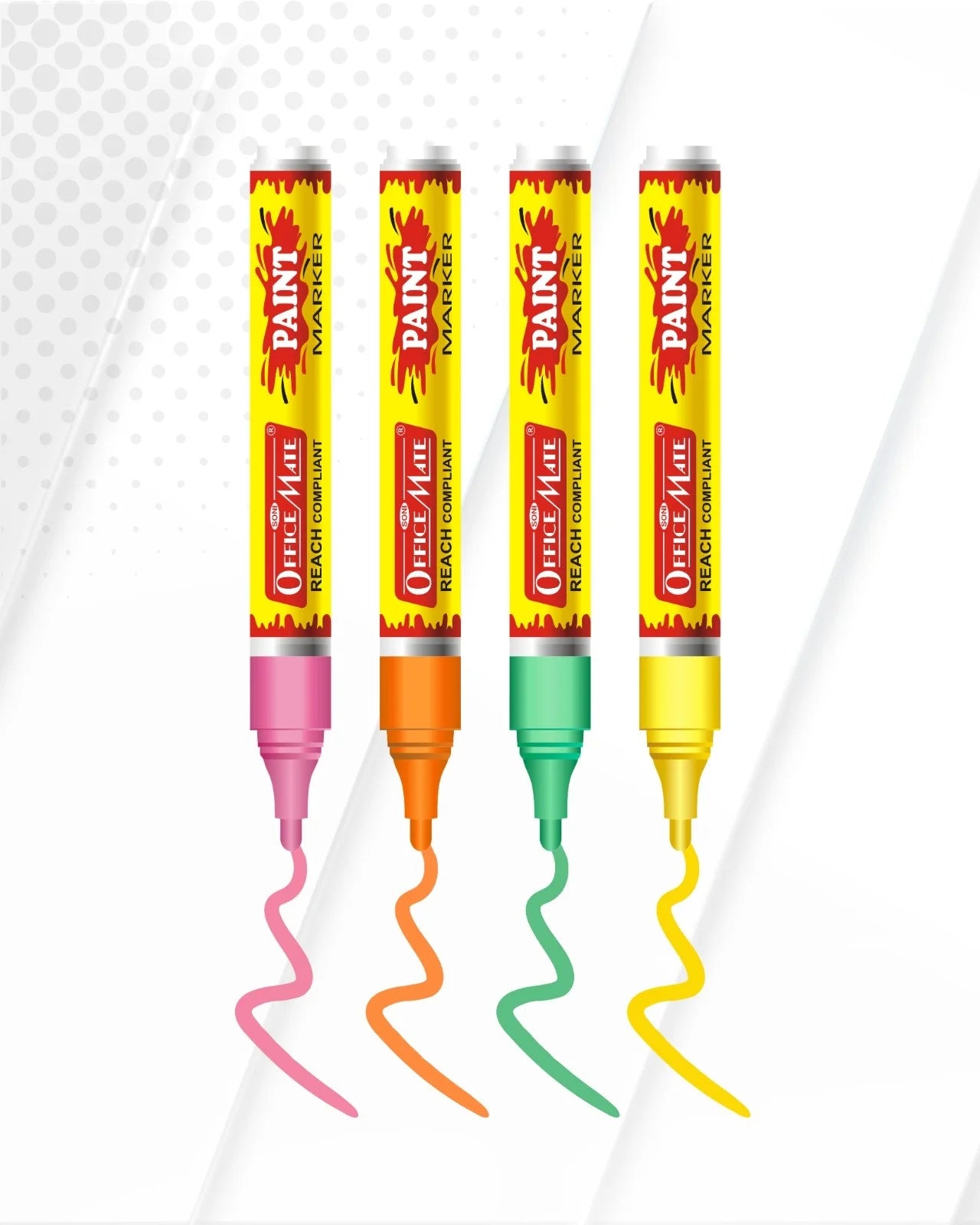 Paint Marker Fluorescent Colors (4pcs), Water-Resistant, Non-Toxic Ink for DIY, Artwork & Crafting