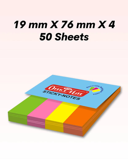 Fluorescent Sticky Note Pads (19 X 76 X 4 X 50), Bookmarks, Text Highlighter