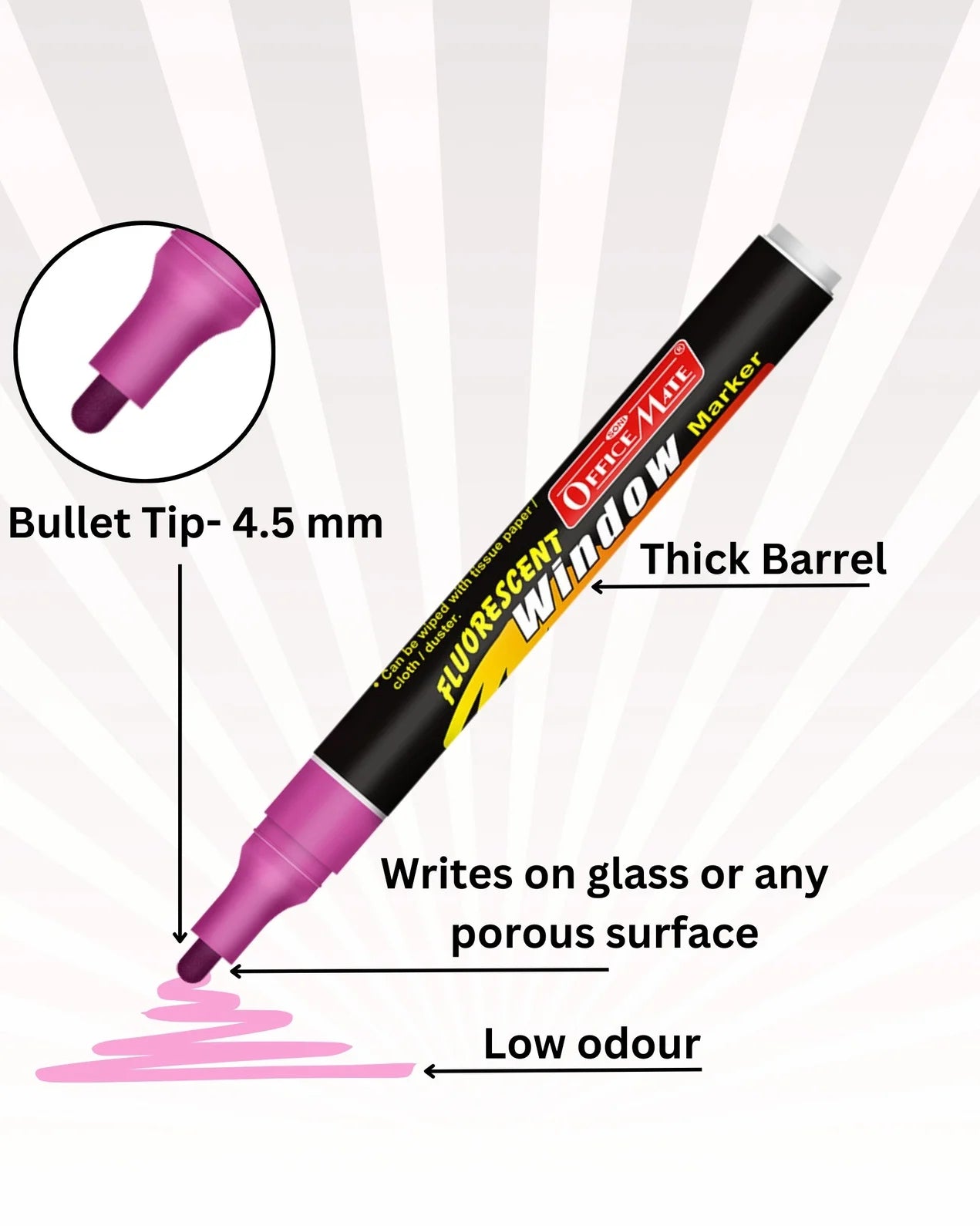Fluorescent Window Markers / Chalk Markers (10 Pcs) Bright, Bold, Easy Erase