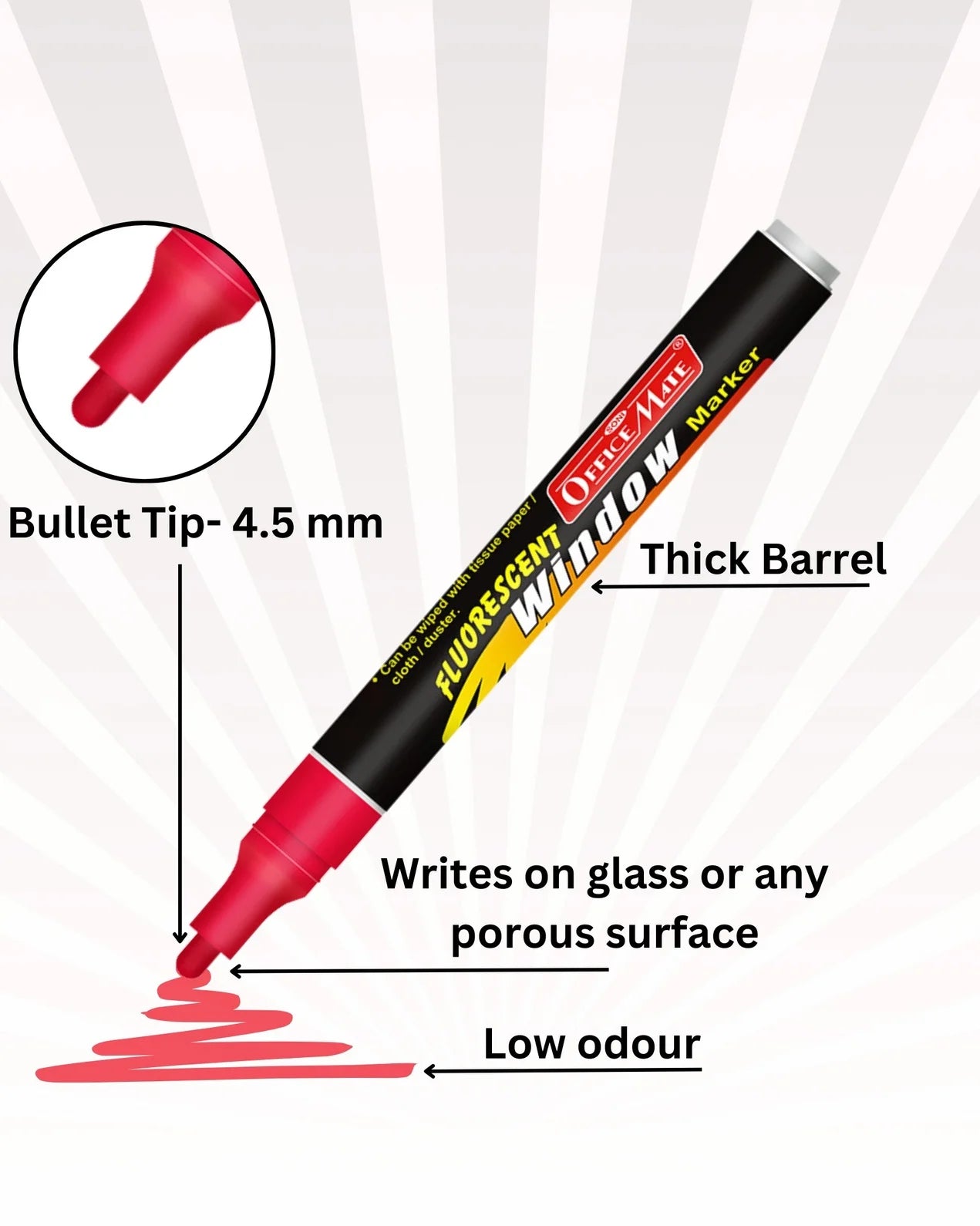 Fluorescent Window Markers / Chalk Markers (10 Pcs) Bright, Bold, Easy Erase