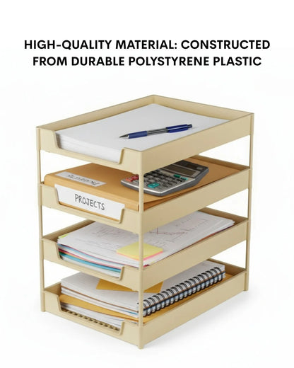 Four Compartment Office Tray – Compact Design, Lightweight, Versatile Use