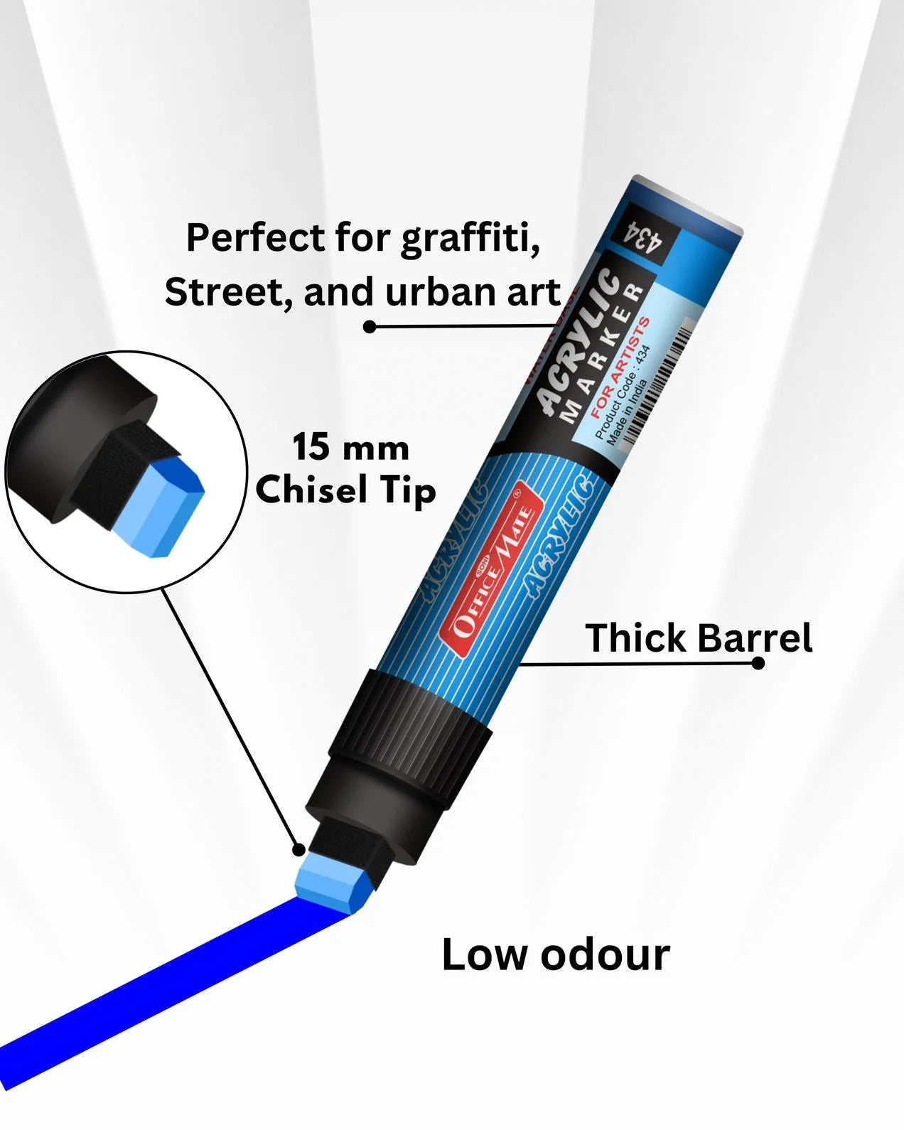 Jumbo Acrylic Marker (1pcs) Water-Based Marker, Wide Tip, Easy to Use