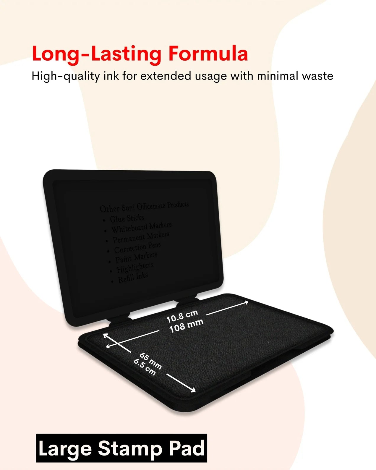 Stamp Pad – Black, Long-Lasting Impressions, Quick-Drying Ink for Any Project