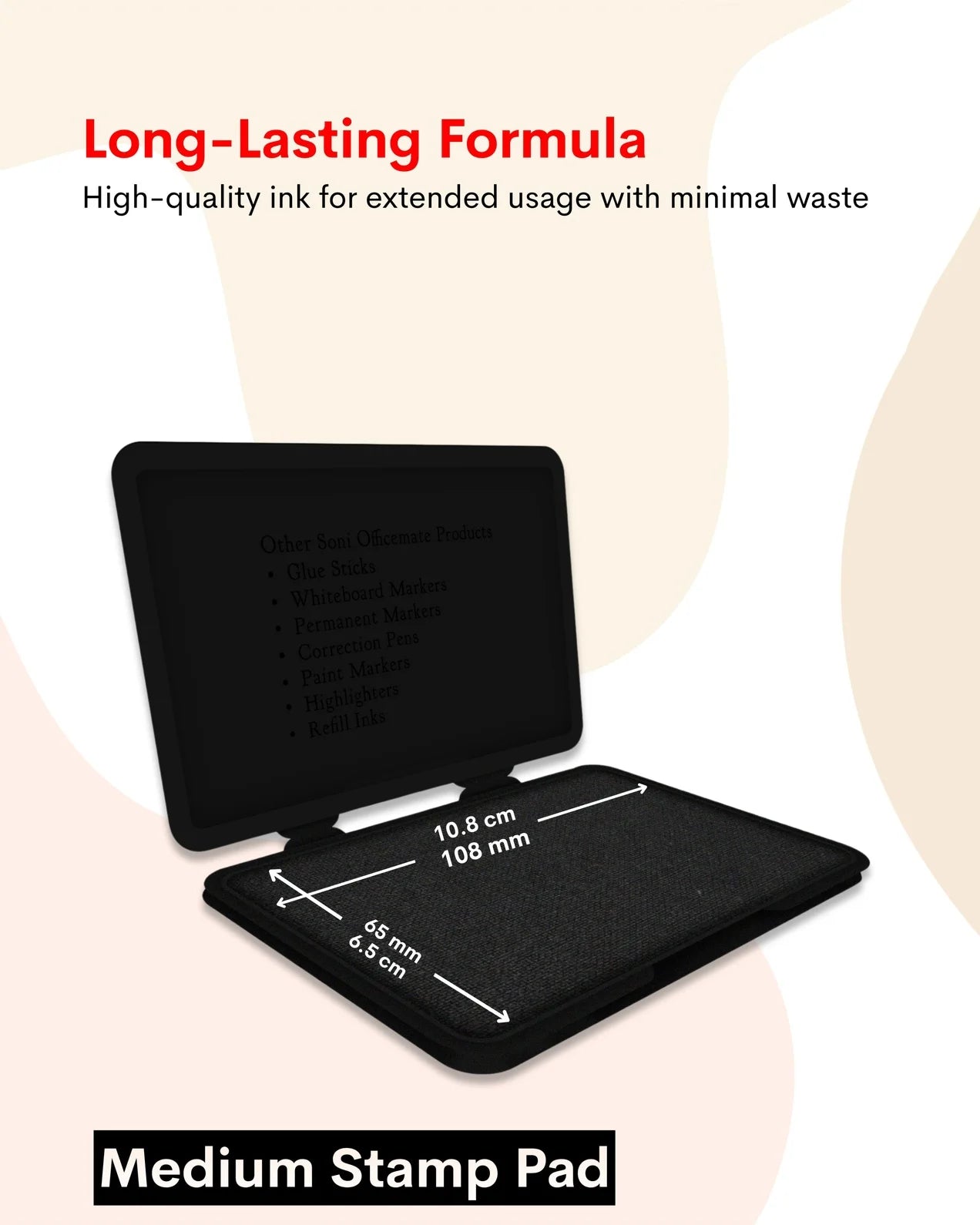 Stamp Pad – Black, Long-Lasting Impressions, Quick-Drying Ink for Any Project