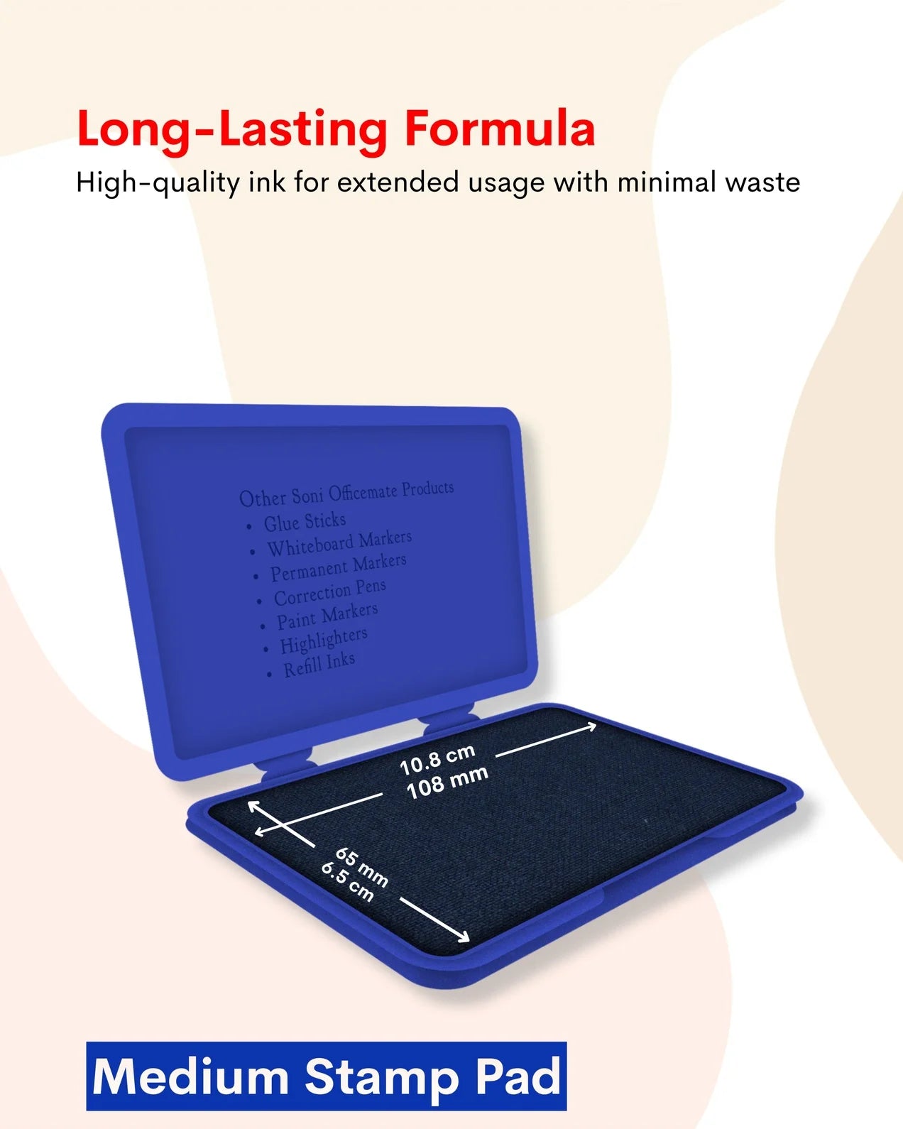 Stamp Pad – Blue, Long-Lasting Impressions, Quick-Drying Ink for Any Project