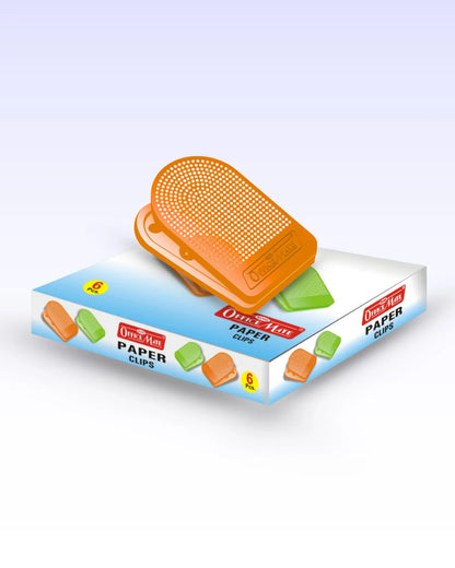 Multi-coloured Paper Clips (6pcs), Strong Grip, Vibrant Colors