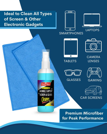 Multipurpose Mobile/Laptop/Glass Screen Cleaning Kit, Quick & Easy Cleaning for All Glass Surfaces, Non-Toxic