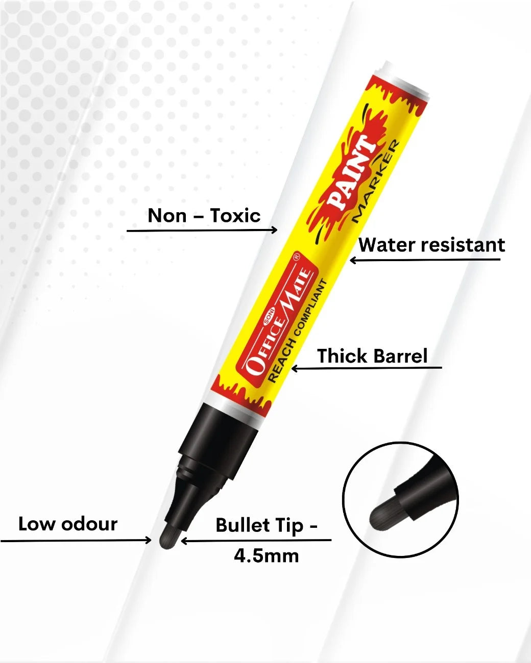 Bullet Tip Paint Markers - Vibrant Colours, Non-Toxic, Multi surface usage