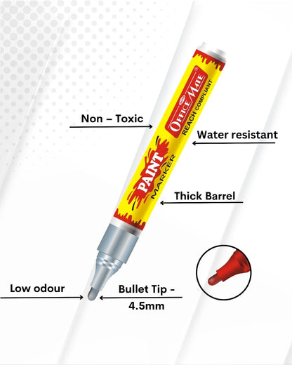 Paint Marker Regular Colors (10pcs) - Vibrant Colours, Non-Toxic, Multi surface usage