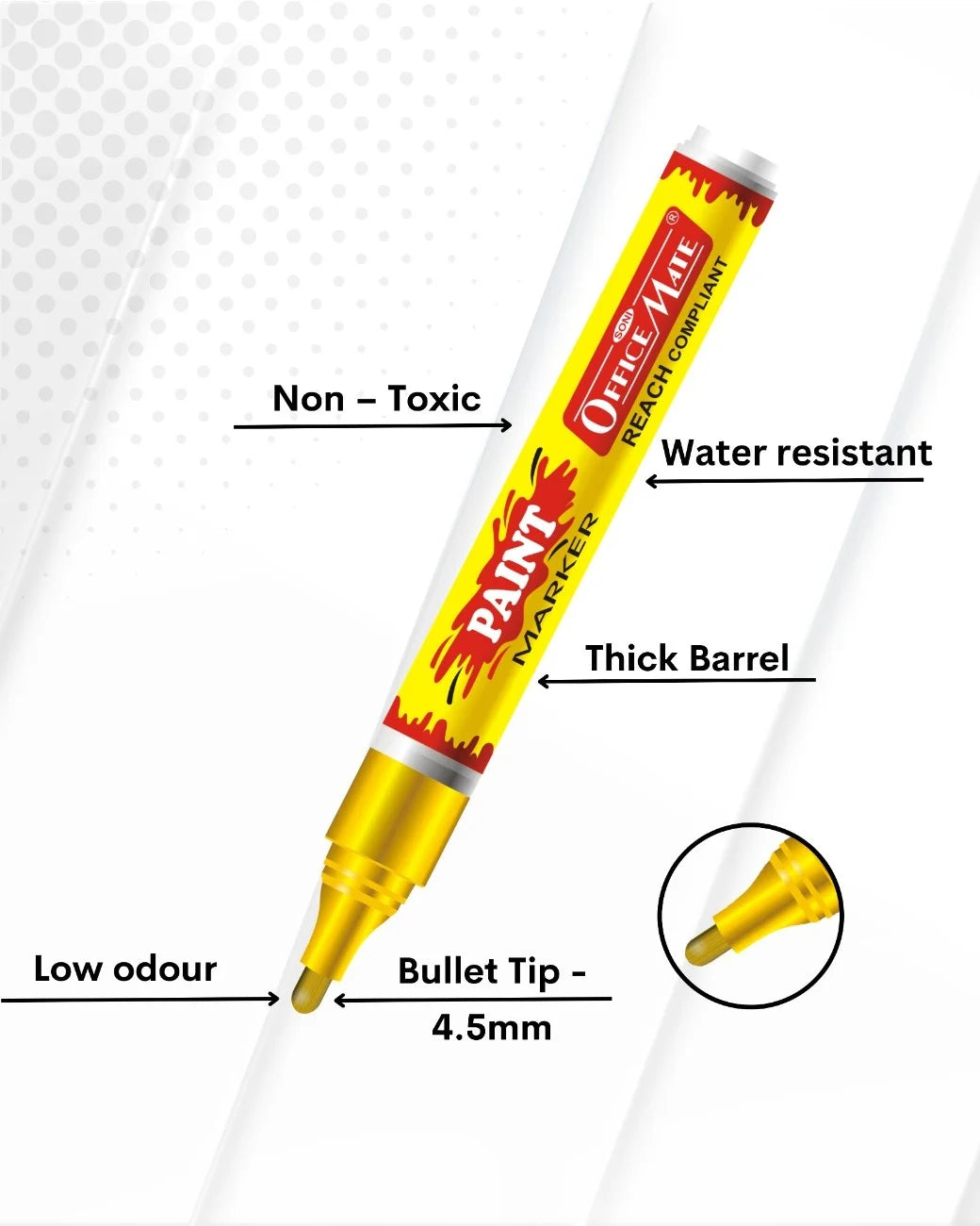 Paint Marker Regular Colors (10pcs) - Vibrant Colours, Non-Toxic, Multi surface usage