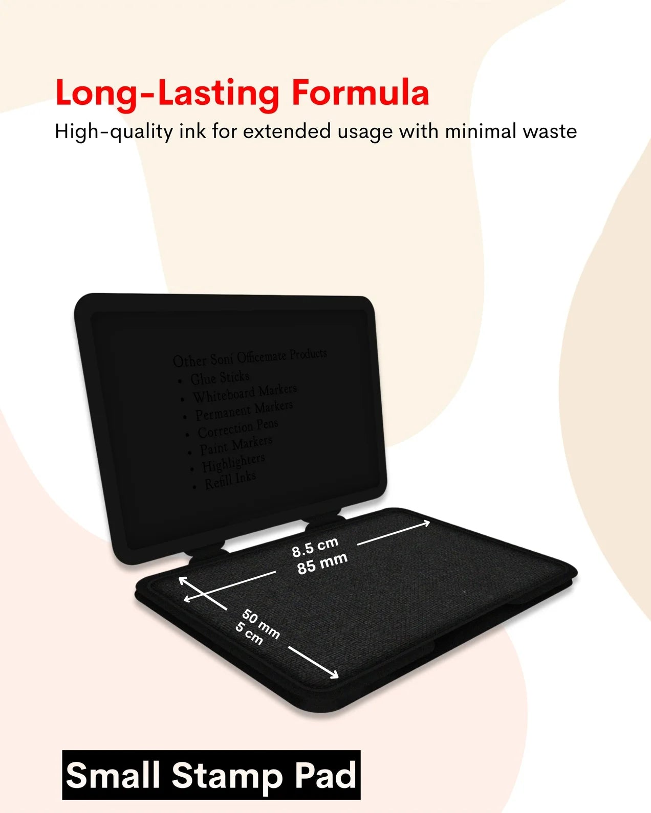 Stamp Pad – Black, Long-Lasting Impressions, Quick-Drying Ink for Any Project