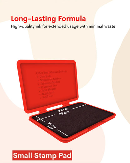 Stamp Pad – Red, Long-Lasting Impressions, Quick-Drying Ink for Any Project