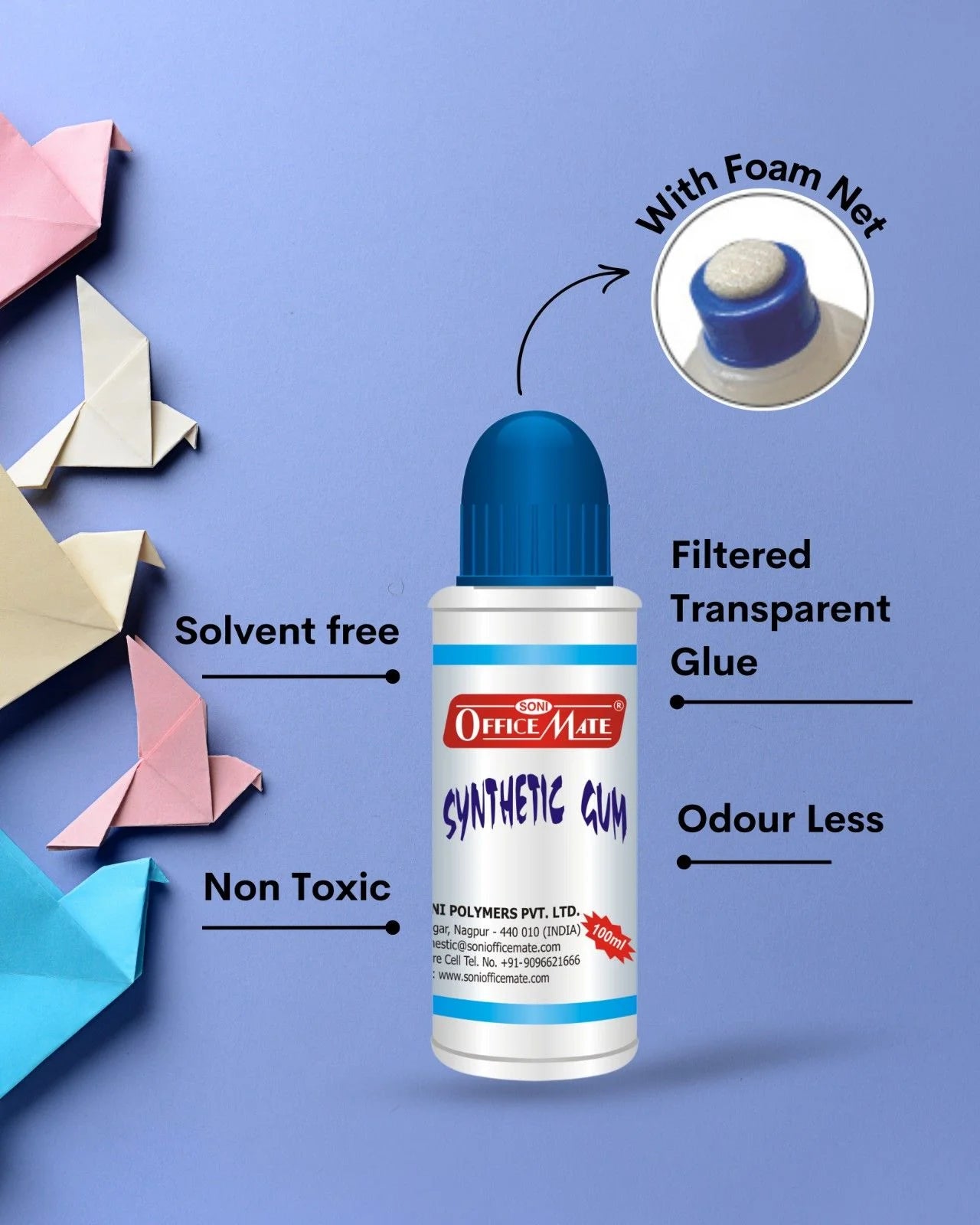 Synthetic Gum (100ml) – Pack of 3, Quick-Drying, Transparent & Multi-Purpose Adhesive