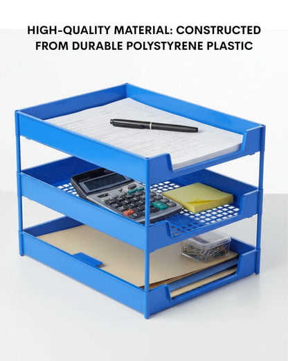 Three Compartment Office Tray – Compact Design, Lightweight, Versatile Use