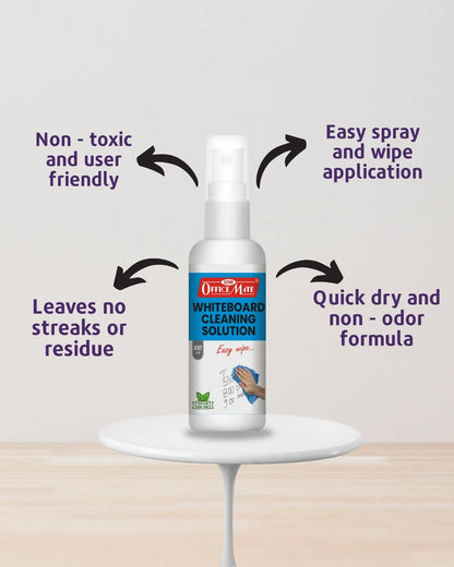 Whiteboard Cleaning Solution (100ml) (12pcs), Spotless Wipes, Eco-Friendly