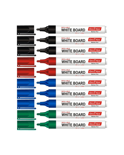 Whiteboard Marker (10 pcs), Vibrant Colours, Eco-friendly, Easy Wipe