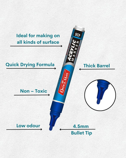 Acrylic Paint Markers (10pcs) Water-Based, Non Toxic, Perfect for Doodling and Sketching