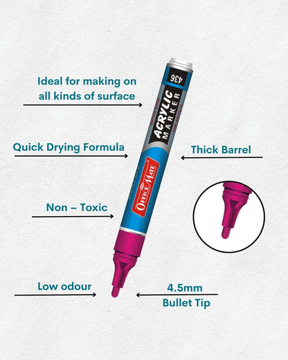 Acrylic Paint Markers (10pcs) Water-Based, Non Toxic, Perfect for Doodling and Sketching