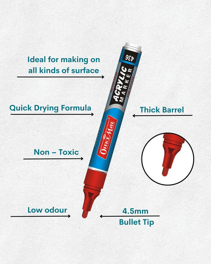 Acrylic Paint Markers (10pcs) Water-Based, Non Toxic, Perfect for Doodling and Sketching