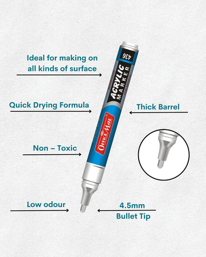 Acrylic Paint Markers (10pcs) Water-Based, Non Toxic, Perfect for Doodling and Sketching