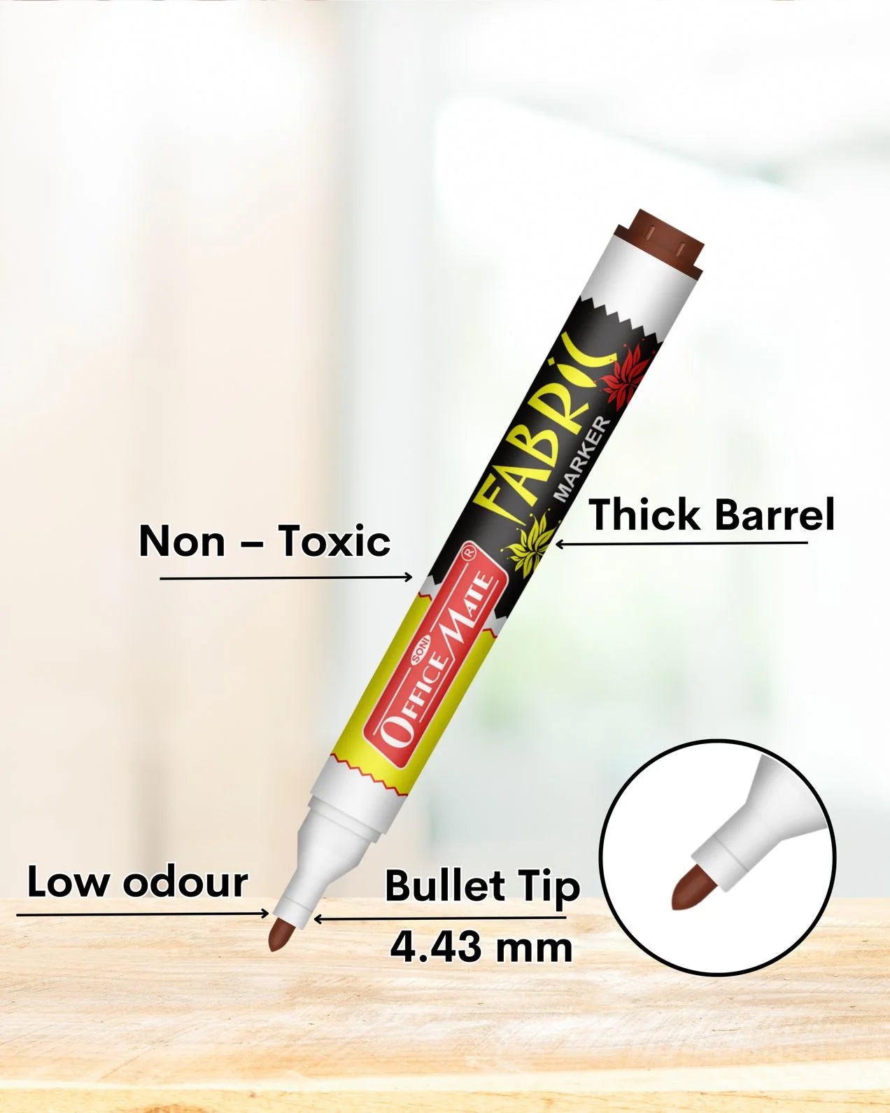 Fabric Markers (10pcs) – DIY Marker, Wash Resistant, Vivid Colours, Works On All Fabric Surfaces