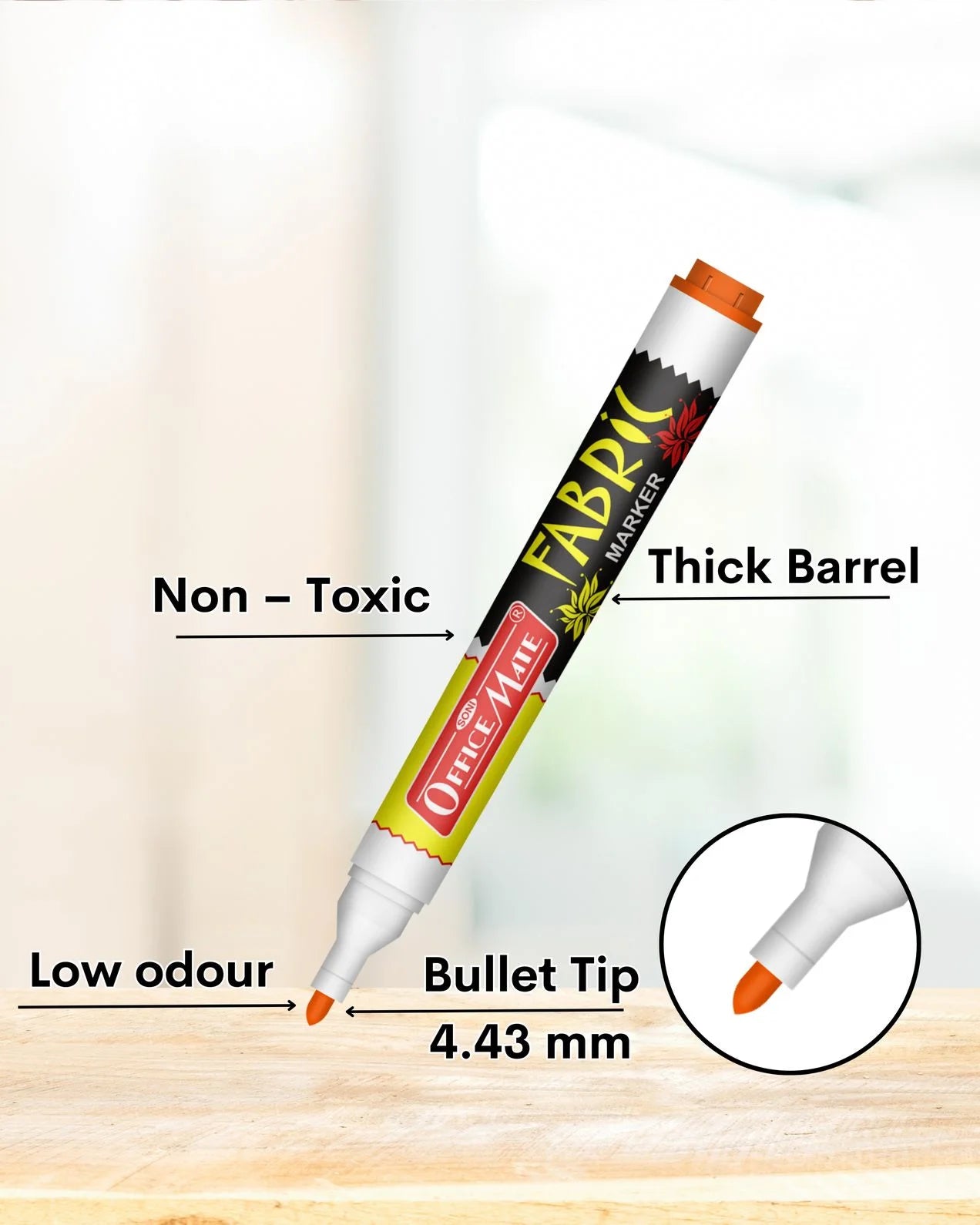 Fabric Markers (10pcs) – DIY Marker, Wash Resistant, Vivid Colours, Works On All Fabric Surfaces