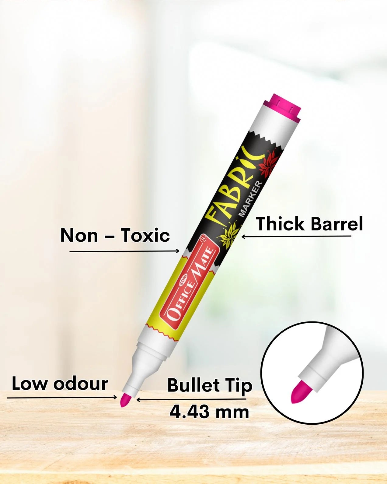 Fabric Markers (10pcs) – DIY Marker, Wash Resistant, Vivid Colours, Works On All Fabric Surfaces