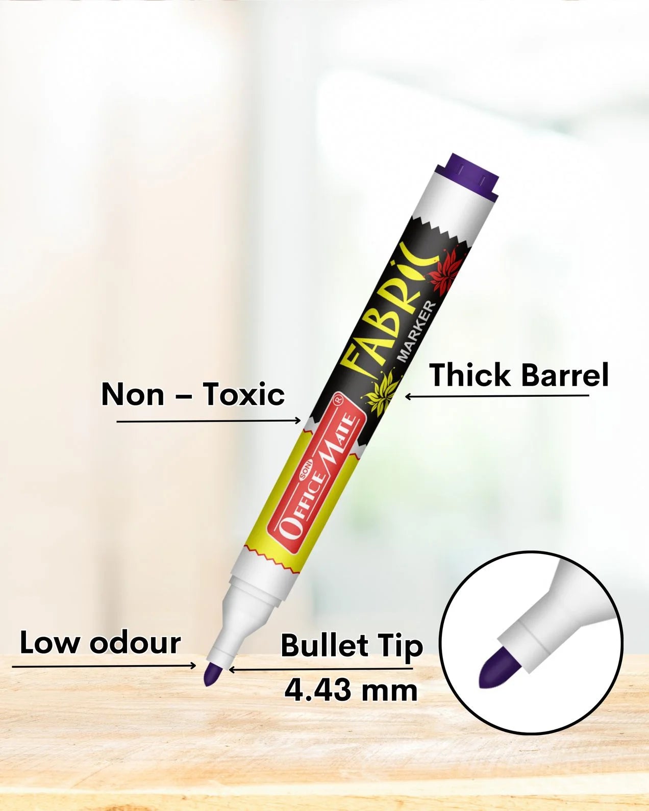 Fabric Markers (10pcs) – DIY Marker, Wash Resistant, Vivid Colours, Works On All Fabric Surfaces