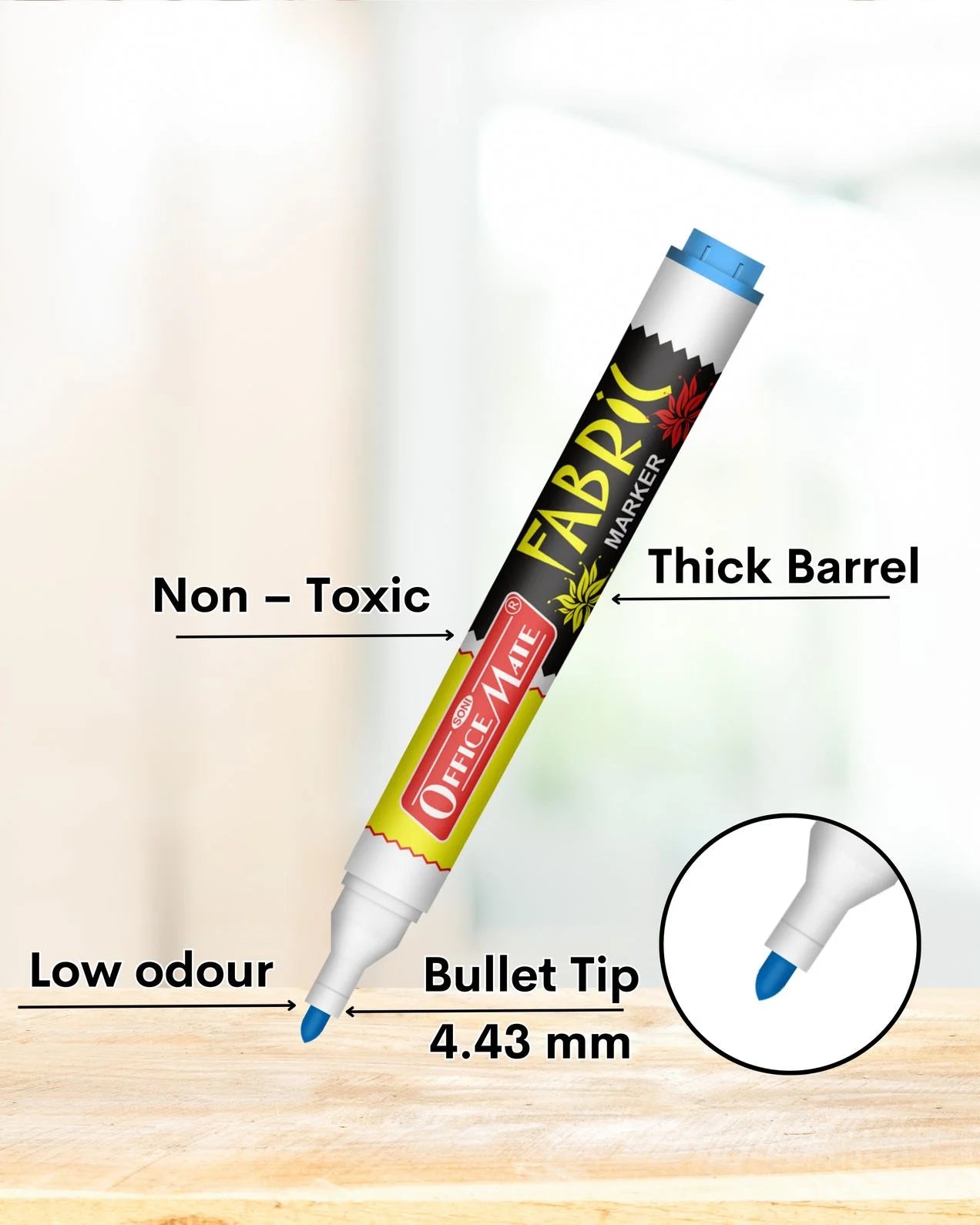 Fabric Markers (10pcs) – DIY Marker, Wash Resistant, Vivid Colours, Works On All Fabric Surfaces