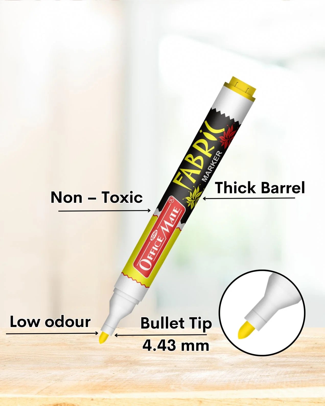 Fabric Markers (10pcs) – DIY Marker, Wash Resistant, Vivid Colours, Works On All Fabric Surfaces