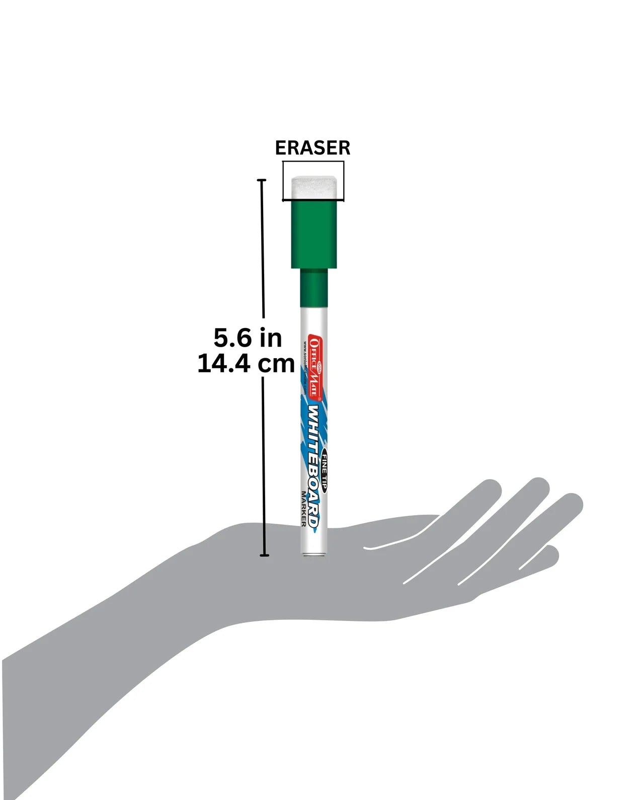 Fine Tip Whiteboard Marker with Duster (10pcs), Extra Precision, Bright Colours, Easy Wipe