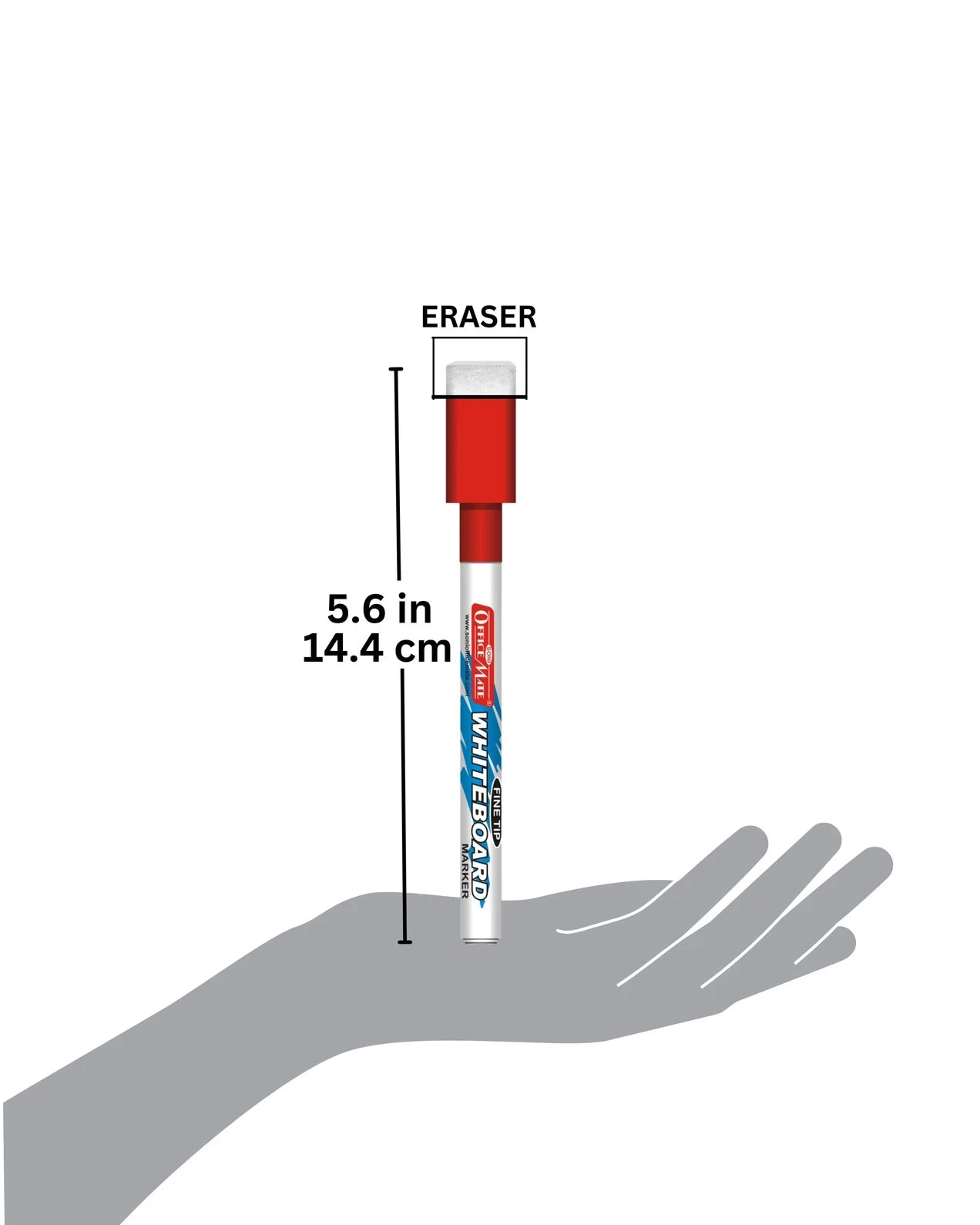 Fine Tip Whiteboard Marker with Duster (10pcs), Extra Precision, Bright Colours, Easy Wipe