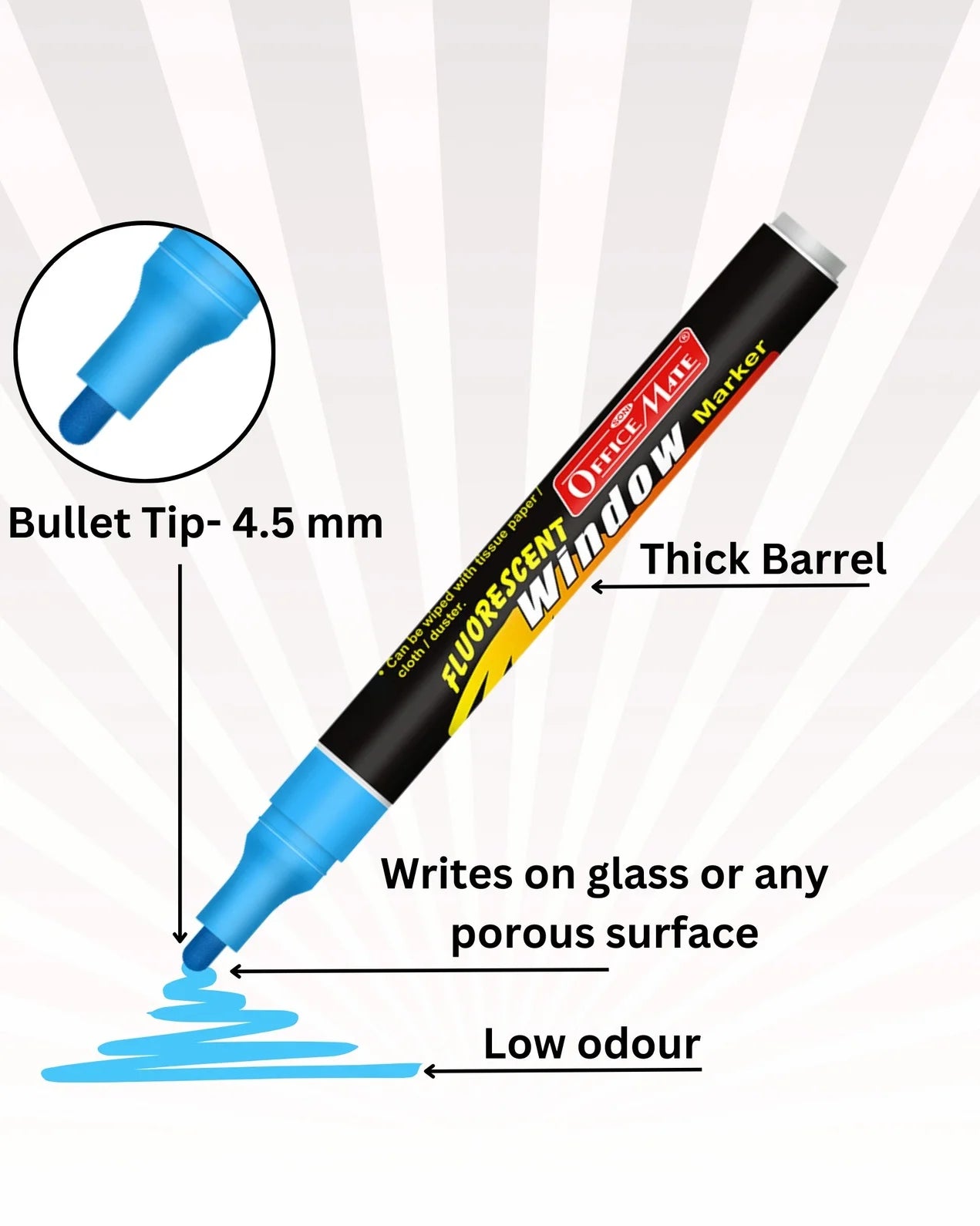 Fluorescent Window Markers / Chalk Markers (10 Pcs) Bright, Bold, Easy Erase