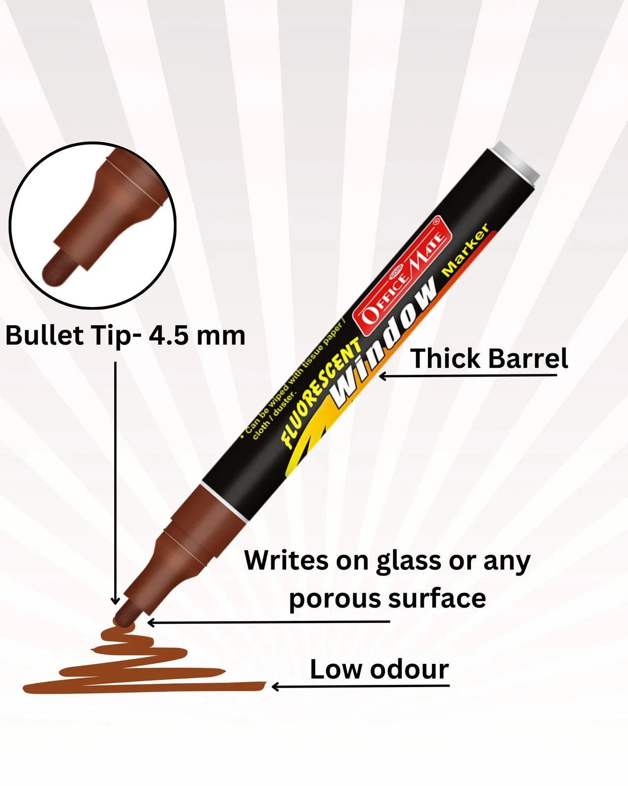 Fluorescent Window Markers / Chalk Markers (10 Pcs) Bright, Bold, Easy Erase