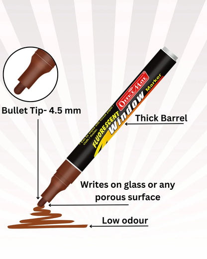 Fluorescent Window Markers / Chalk Markers (10 Pcs) Bright, Bold, Easy Erase