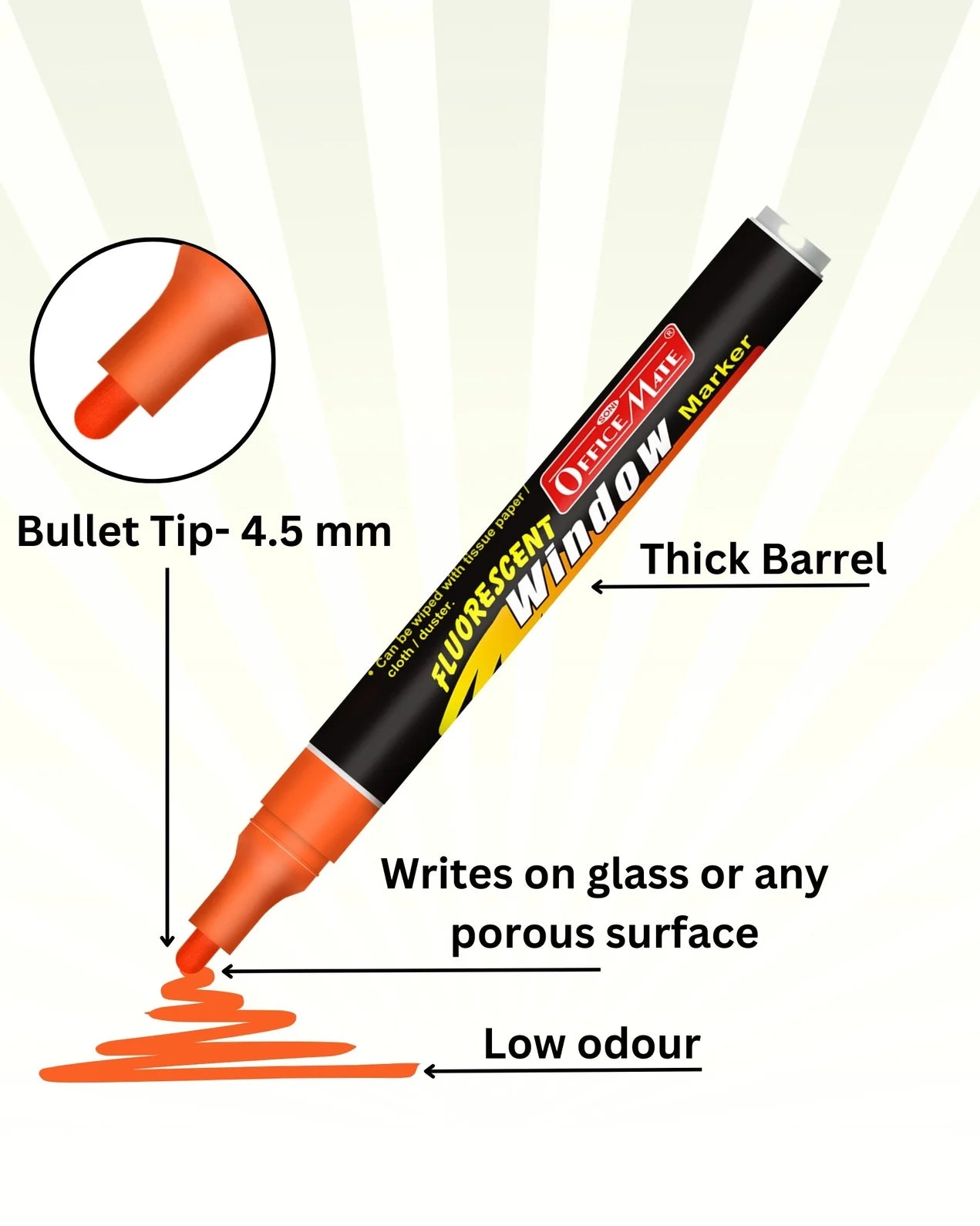 Fluorescent Window Markers / Chalk Markers (10 Pcs) Bright, Bold, Easy Erase