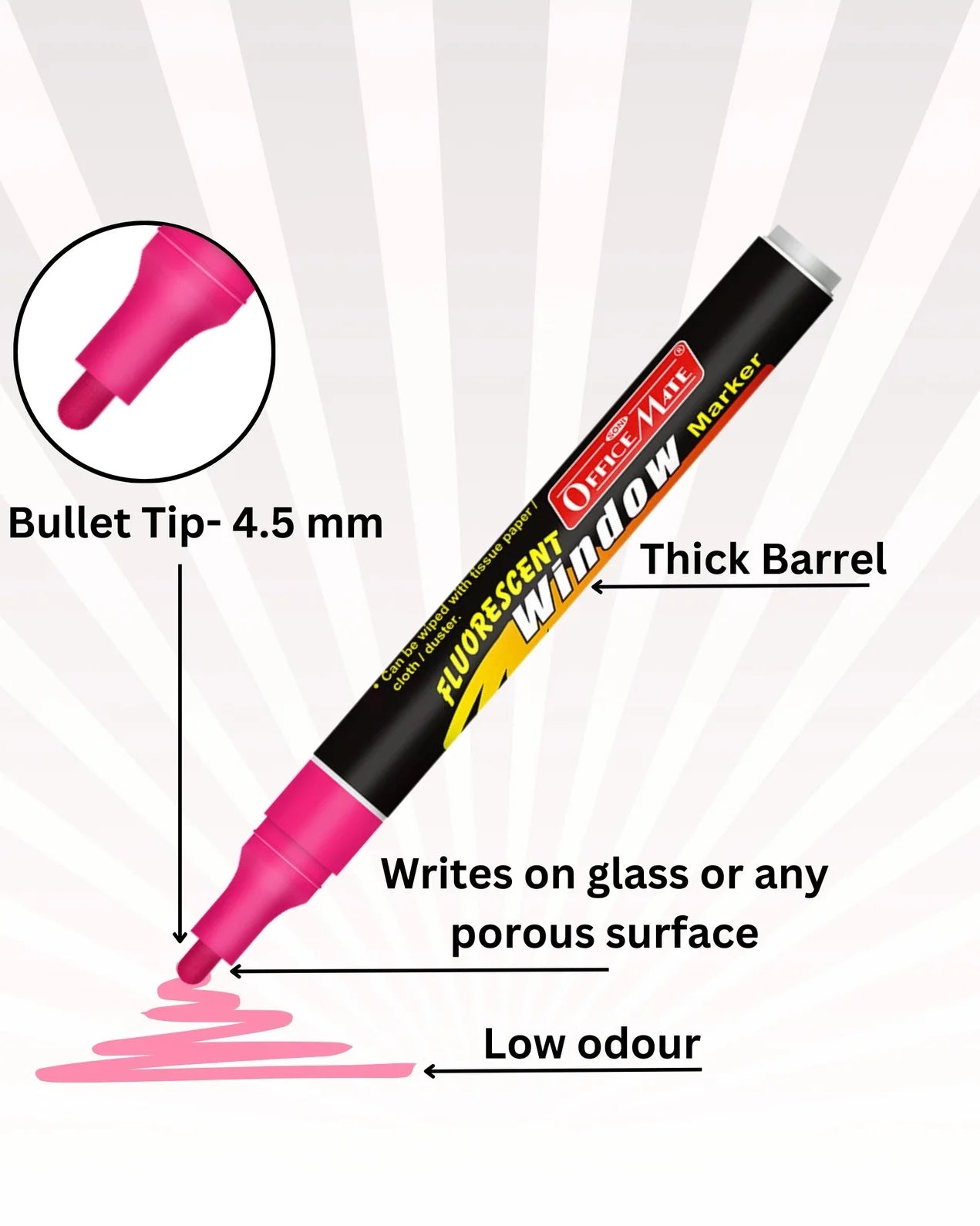 Fluorescent Window Markers / Chalk Markers (10 Pcs) Bright, Bold, Easy Erase