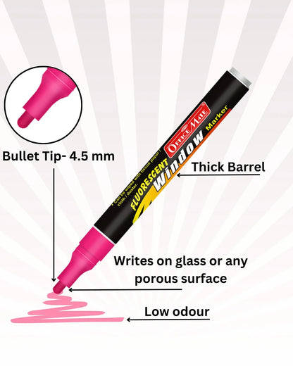 Fluorescent Window Markers / Chalk Markers (10 Pcs) Bright, Bold, Easy Erase