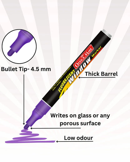 Fluorescent Window Markers / Chalk Markers (10 Pcs) Bright, Bold, Easy Erase