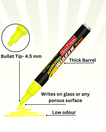 Fluorescent Window Markers / Chalk Markers (10 Pcs) Bright, Bold, Easy Erase