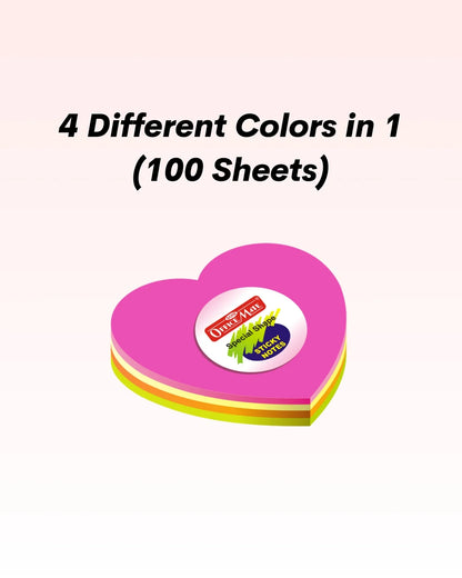 Multi-Shape Fluorescent Sticky Notes – 100 Sheets, Bright and Colourful Designs, Effective Note-Taking & Organizing